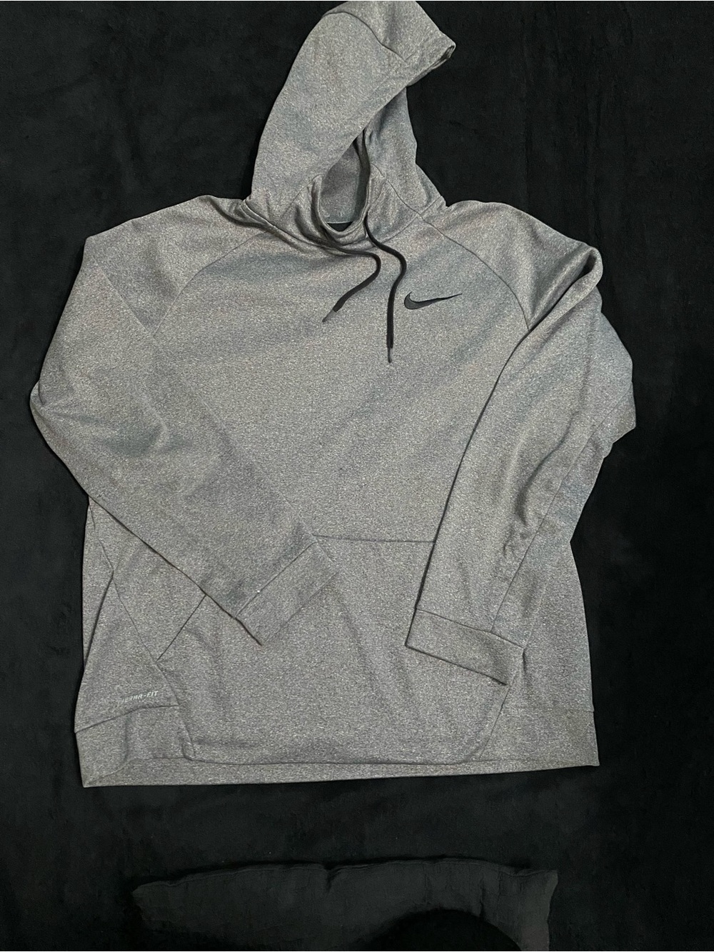 Nike Gray Heather Pullover Hoodie with Black Swoosh